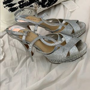 6 inch silver heels